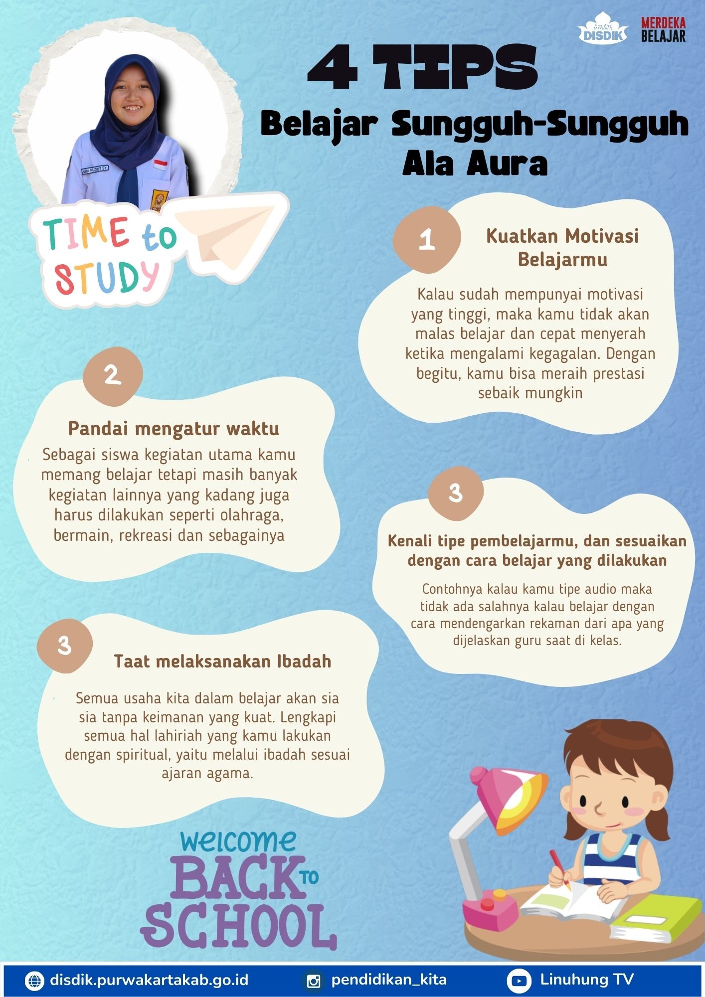Tips Belajar Sungguh-Sungguh Ala Aura, Bintang Sobat SMP Asal Maniis Purwakarta